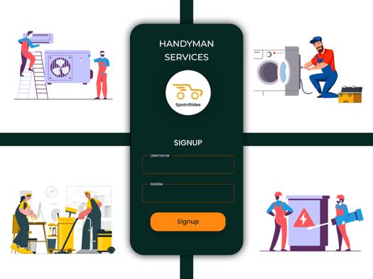 Application de service de bricoleur à la demande - SpotnRides
