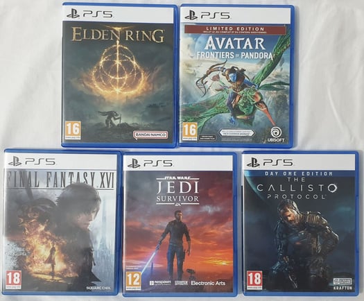 Lot de 5 jeux PS5, comme neufs