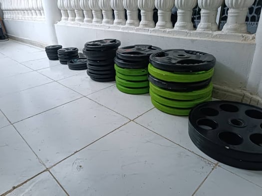 Lot de disques de poids olympiques en caoutchouc, 51mm de diamètre