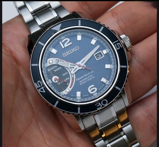 Montre Seiko Sportura Kinetic SRG019P1 en acier pour homme