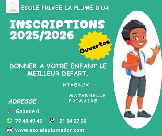 Nouvelle école privée La plume d’Or : Maternelle et Primaire