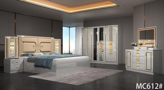 Ensemble chambre à coucher avec rangements et finitions haut de gamme - MC612# et ZS-316-01#