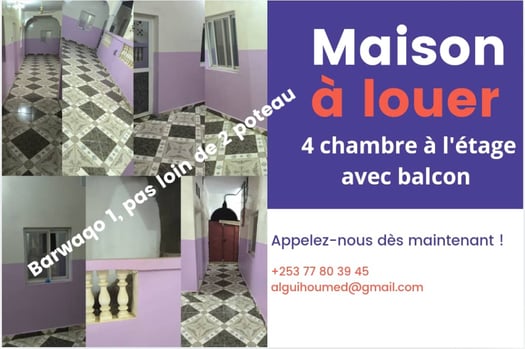 Maison F4 à Louer (au 1er étage) à Barwaqo1