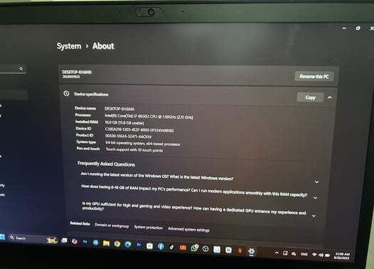 Ordinateur portable Thinkpad Core i7 8e génération en excellent état
