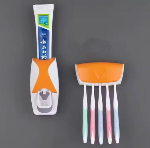 Porte-brosse à dents + Distributeur de dentifrice