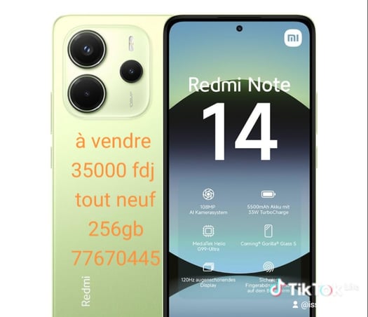 Xiaomi Redmi Note 14 - Comme neuf, négociable!