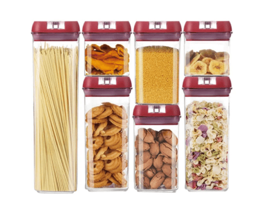 Lot de 7 bocaux avec couvercles pour une cuisine organisée et élégante