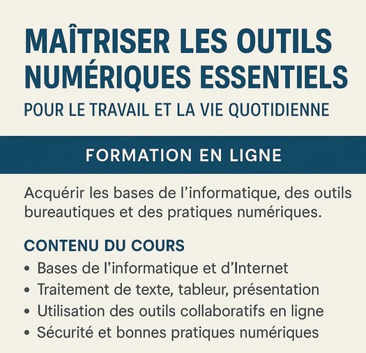 Formation en ligne sur les outils numériques essentiels pour le travail