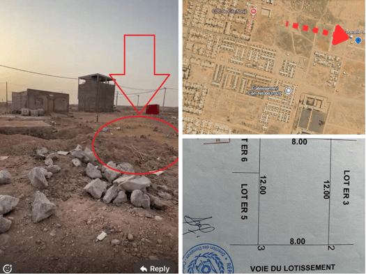 Parcelle de 96 m2 (prêt à construire) à Cité Nassib