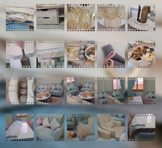 Ensemble de meubles pour salon, table en céramique et décoration en bonus