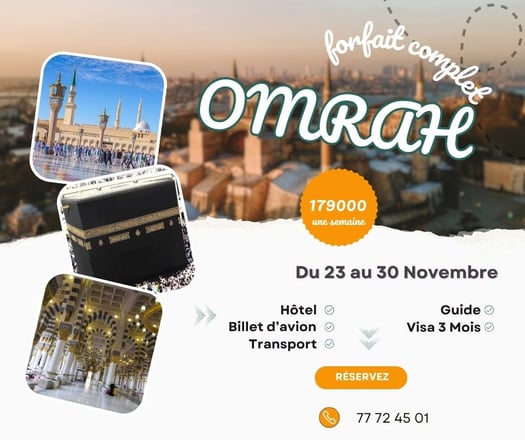 Forfait Omra complet - Visa 3 mois, hôtel proche Haram, transport inclus