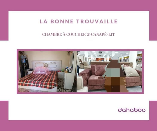 Chambre à coucher + canapé-lit 5 places en bon état