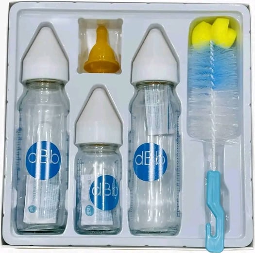Coffret de 3 biberons DBB disponibles en verre