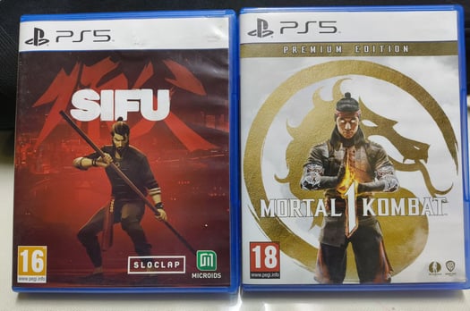 Jeux PS5 Sifu et Mortal Kombat en excellent état