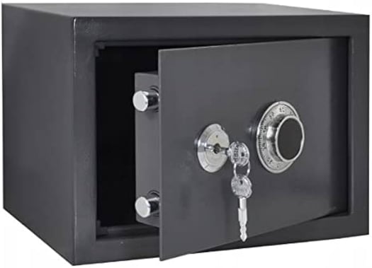 Coffre-fort robuste et sécurisé, presque neuf, avec 2 clés et 2 exemplaires