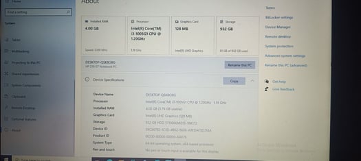 Ordinateur portable HP 250 G7, 4 GB RAM, Intel Core i3, 932 GB HDD