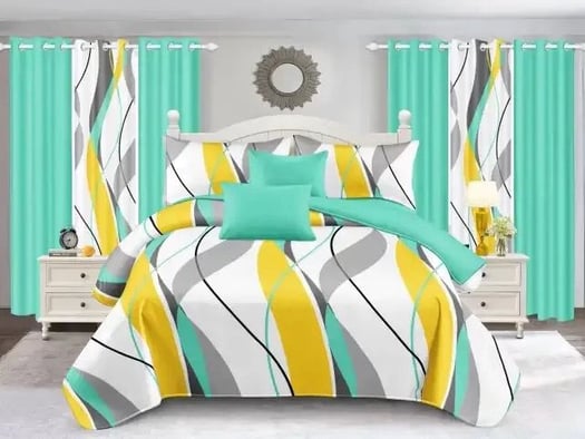 Ensemble de draps avec rideaux en promotion pour l\'Aïd