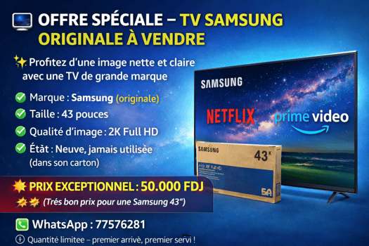 TV Samsung 43 neuve, bon qualité