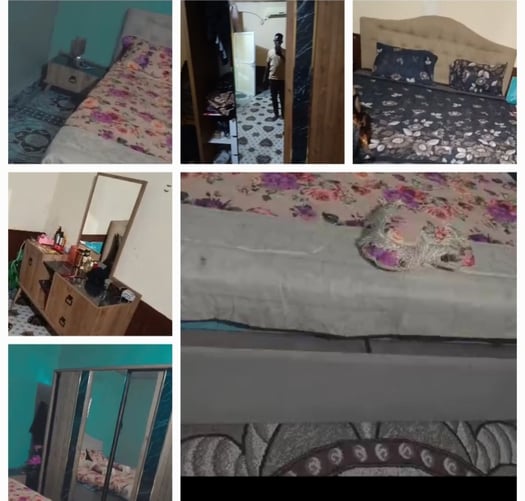 Chambre à coucher complète avec lit et grande armoire