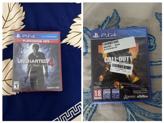 Jeux PS4 Call of Duty Black Ops 4 et Uncharted 4 neufs