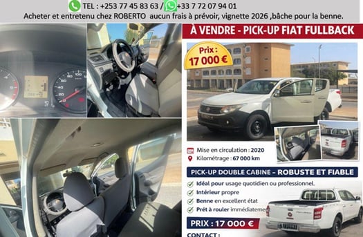 Pickup FIAT FULLBACK, excellent état, climatisation, bâche incluse
