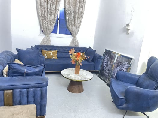 Salon moderne turc chic avec table basse et cadres assortis