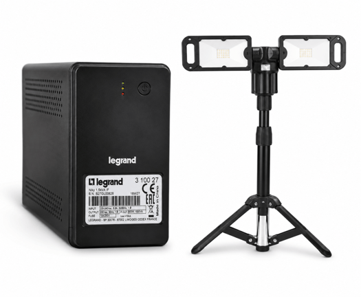 Projecteur LED double sur trépied avec onduleur Legrand 1500 VA