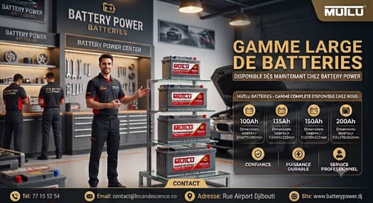 Batteries Mutlu pour véhicules disponibles à Djibouti