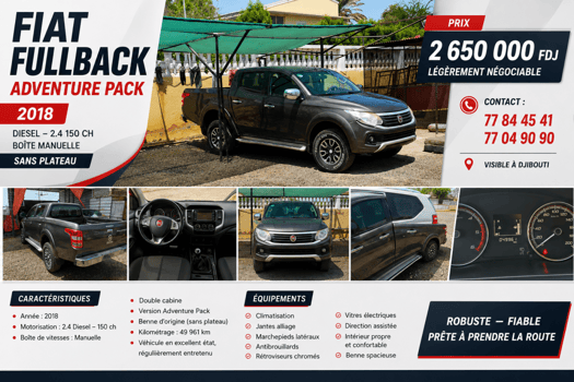 Fiat Fullback Adventure Pack 2018 diesel boîte manuelle double cabine