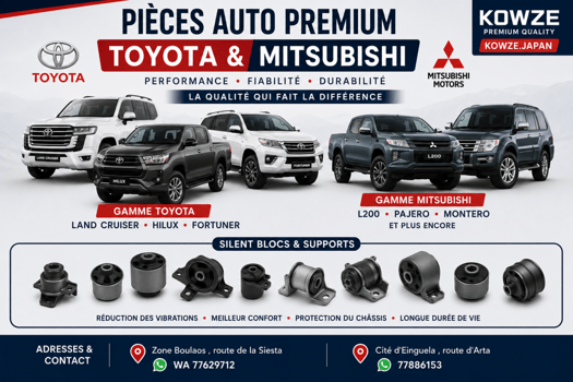 Silentbloc suspension renforcé KOWZE pour Toyota et Mitsubishi 4x4