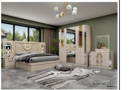 Ensemble chambre 8 pièces en MDF Premium avec lit XXL