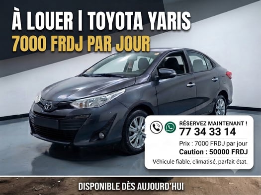 Toyota Yaris gris charbon, climatisée, excellent état