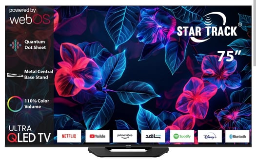 Téléviseur Smart TV 75 pouces, écran grand format