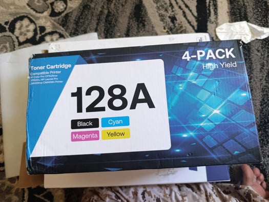 Pack 4 encres 128A couleur pour HP LaserJet