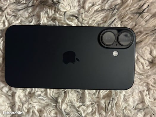 iPhone 16 Noir 128 Go, excellent état avec garantie Apple