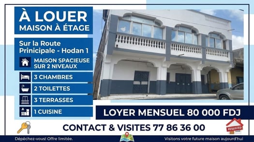 Maison à louer à Hodan, emplacement idéal