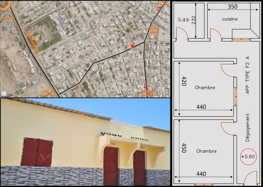 Maison F2 moderne à Cité-Progrès