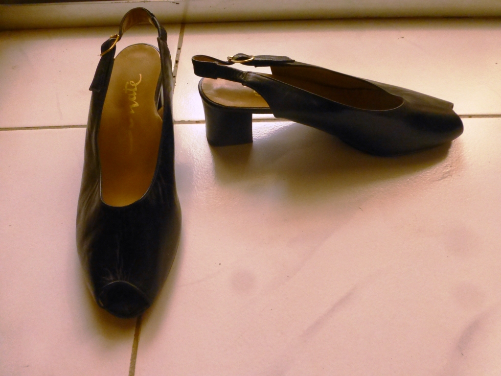 Sandales CHARLES JOURDAN Vintage - Talons 10cm Cuir Noir - Taille 38 Neuves