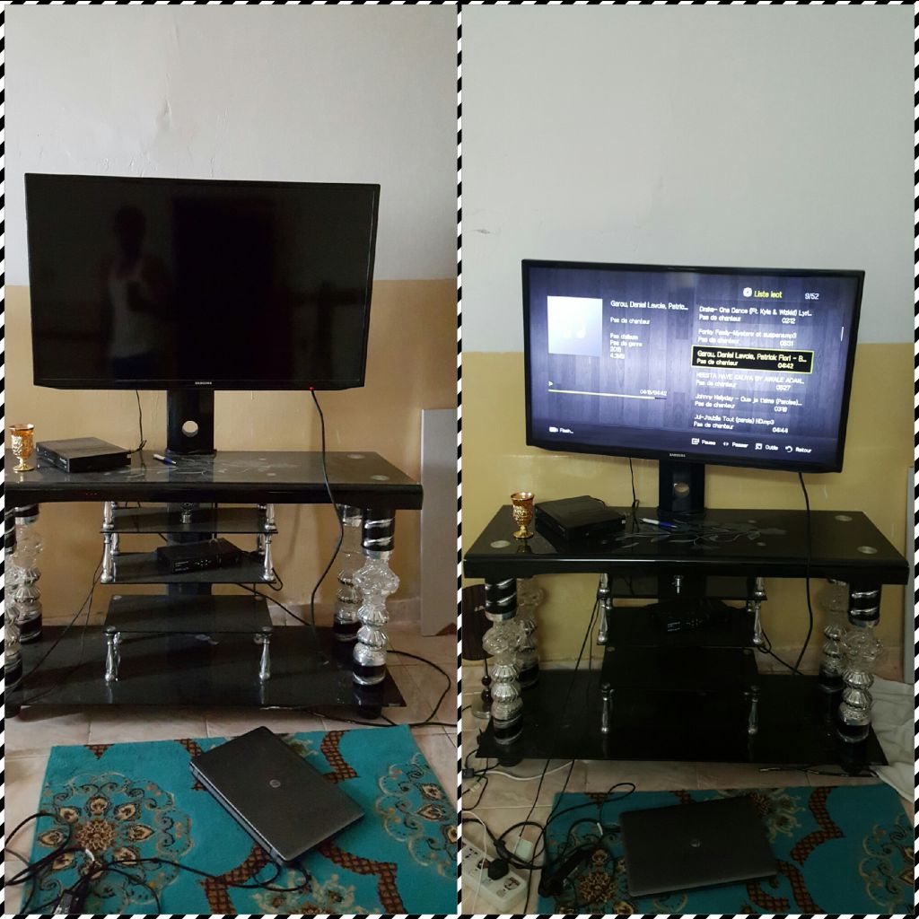 Écran plasma avec la table