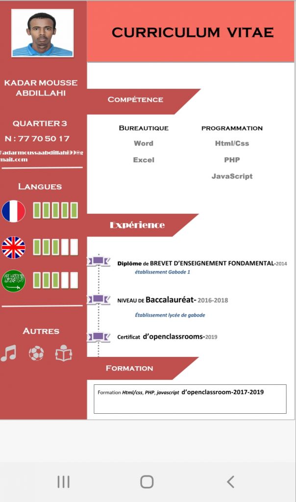 Créateur des CV moderne à Djibouti