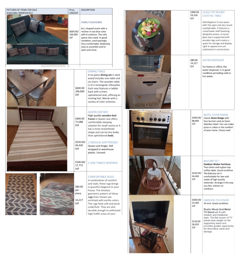 Vente de plusieurs articles