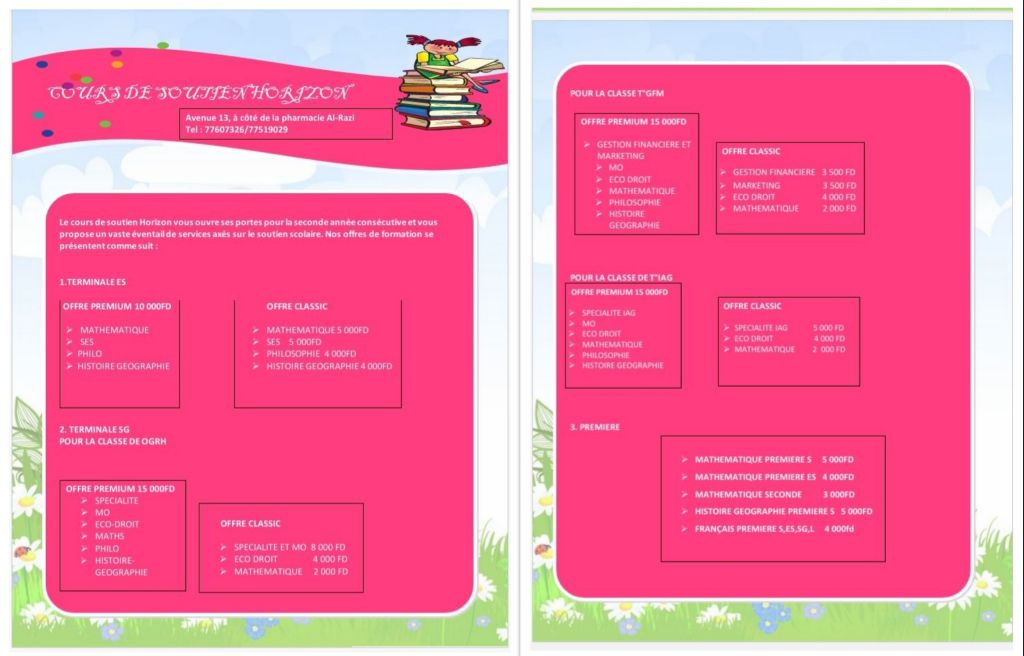 Cours de soutien Horizon