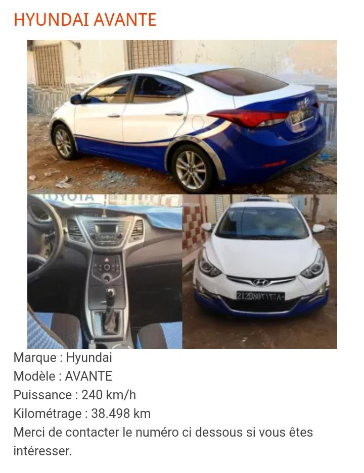 Voiture Hyundai avante