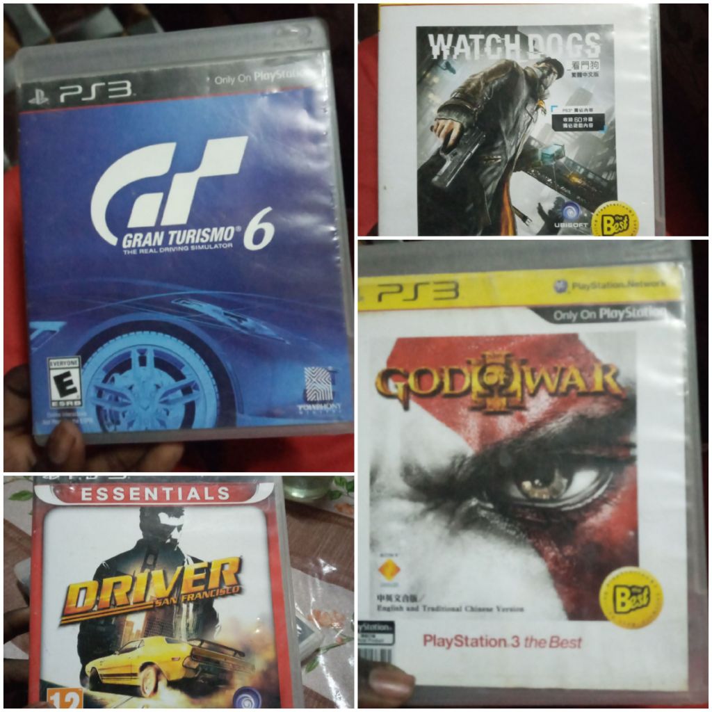 CD god of war et gran turismo 6, driver san drancisco , watch dogs