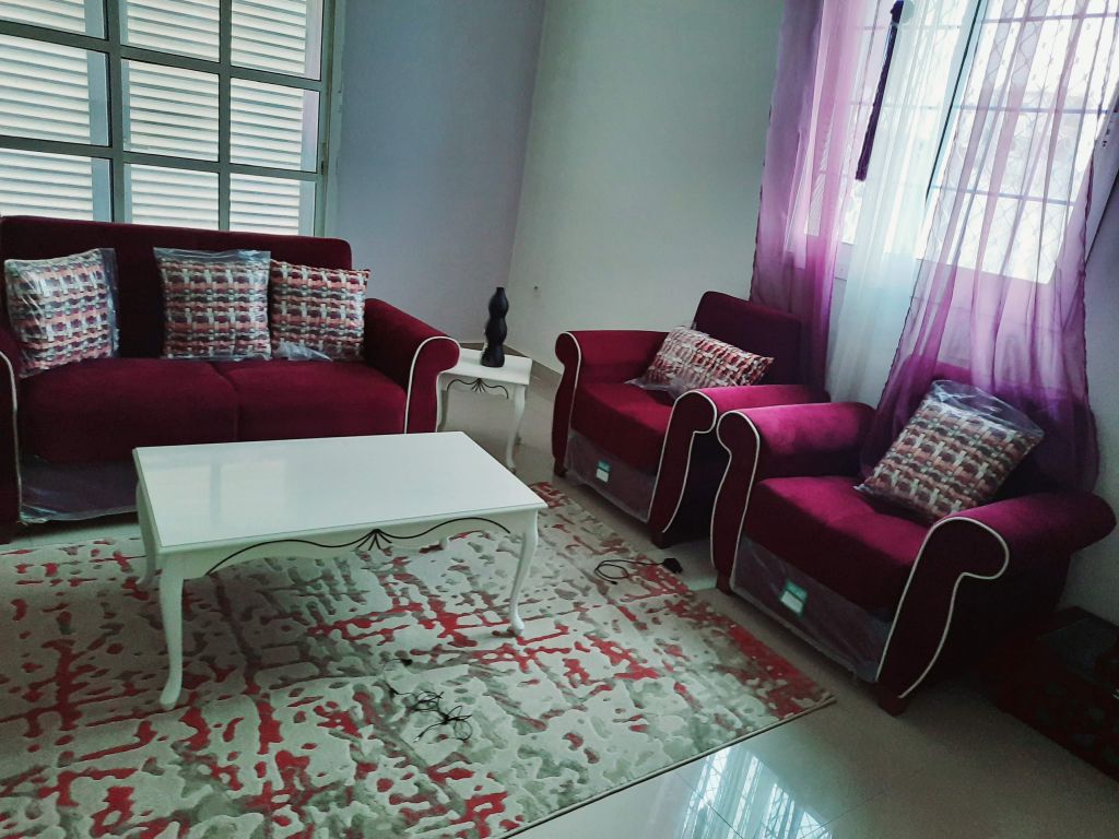 Salon neuf complet + rideaux et tapis