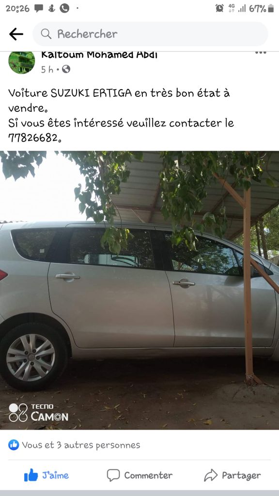 Voiture a vendre SUZUKI ERTIGA