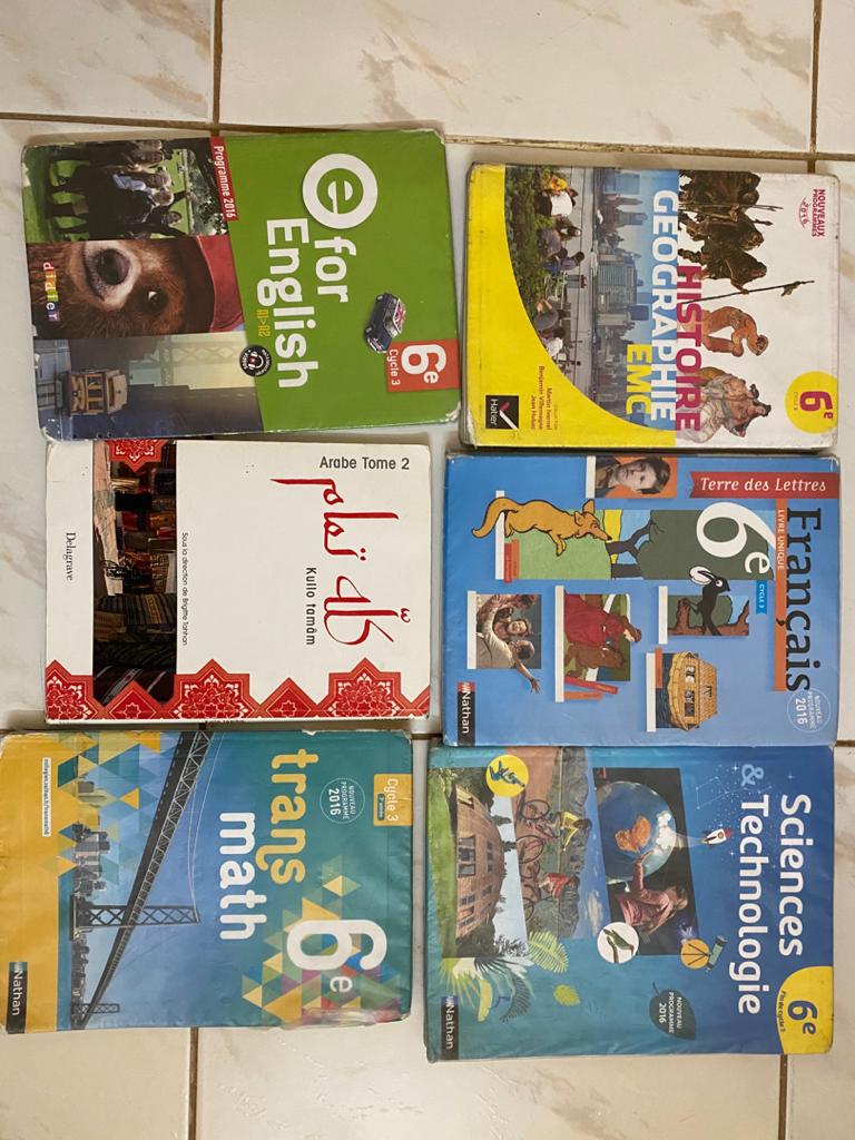 Manuels de 6ème plusieurs matières