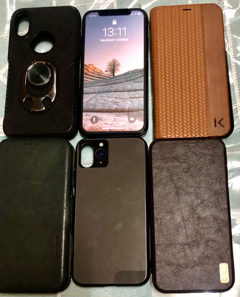 iPhone X + 5 Coque Simple et Double Avec Anti-casse blindé