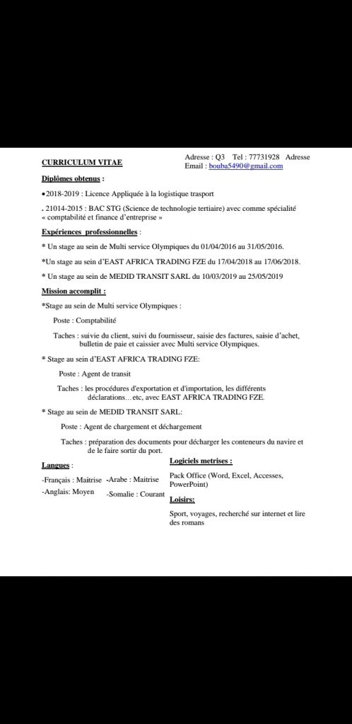 Diplômé licence logistique Recherche un travail
