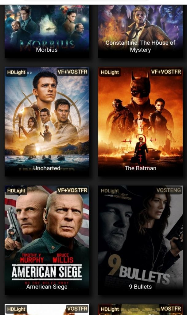 Tout type des films et serie streaming